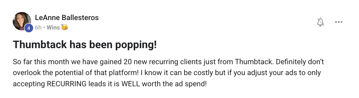 LeAnne Ballesteros: Finding recurring clients